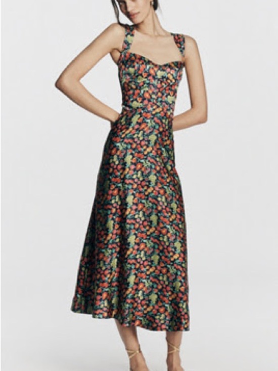 Anthropologie Dresses & Skirts - Floral Sweetheart Midi Dress in Black and Multi